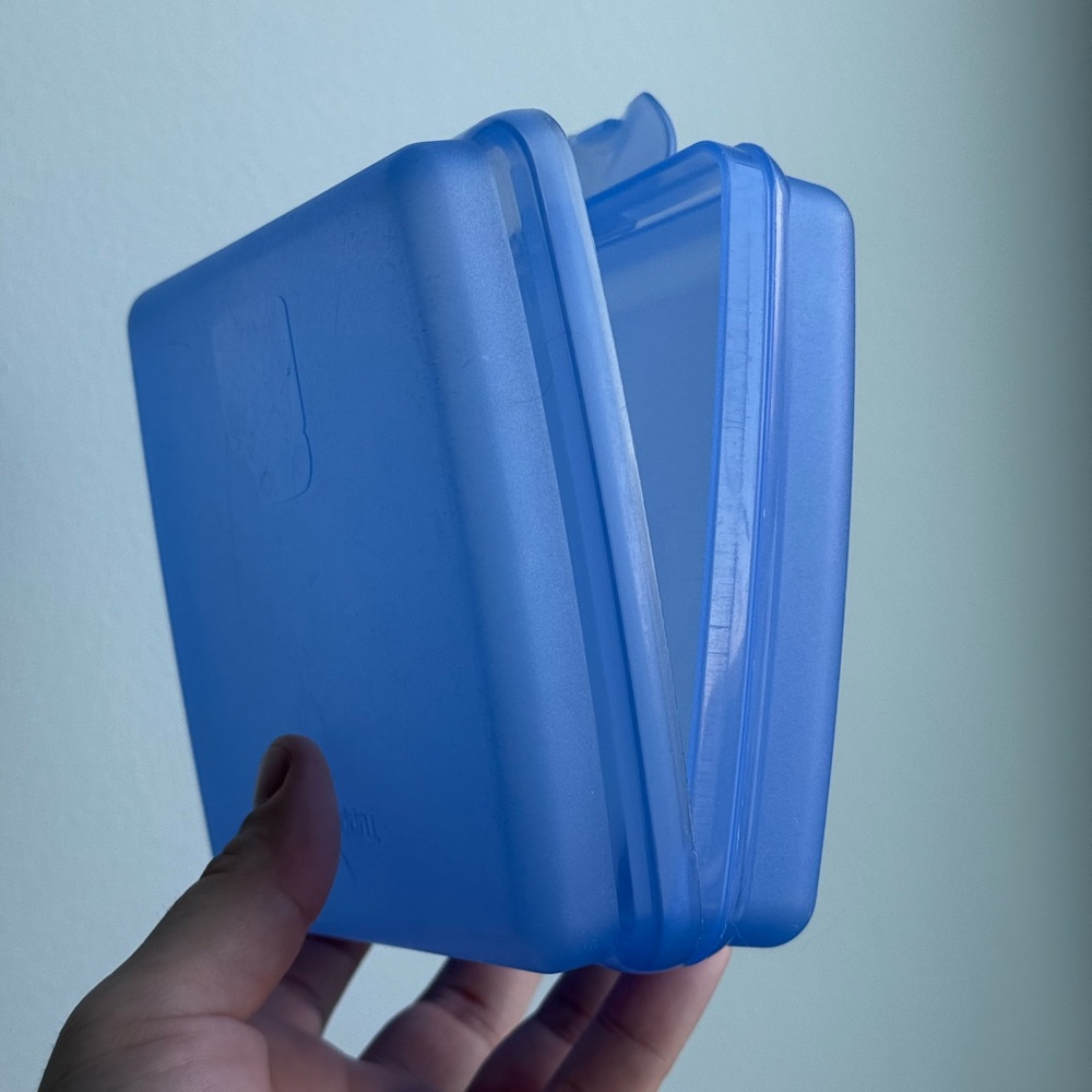 Tupperware Single Sandwich Keeper Vintage Blue Snap Clamshell Made in USA 3752D